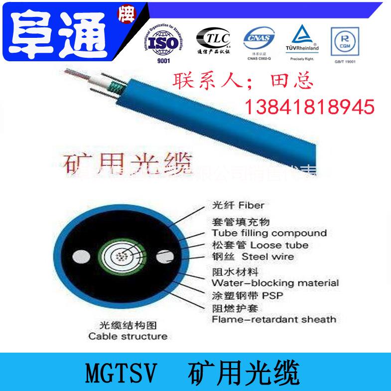 阜通牌矿用光纤光缆MGTSV-4芯层绞供应用于 矿用光缆| 阻燃光缆| 井下光缆的阜通牌矿用光纤光缆MGTSV-4芯层绞