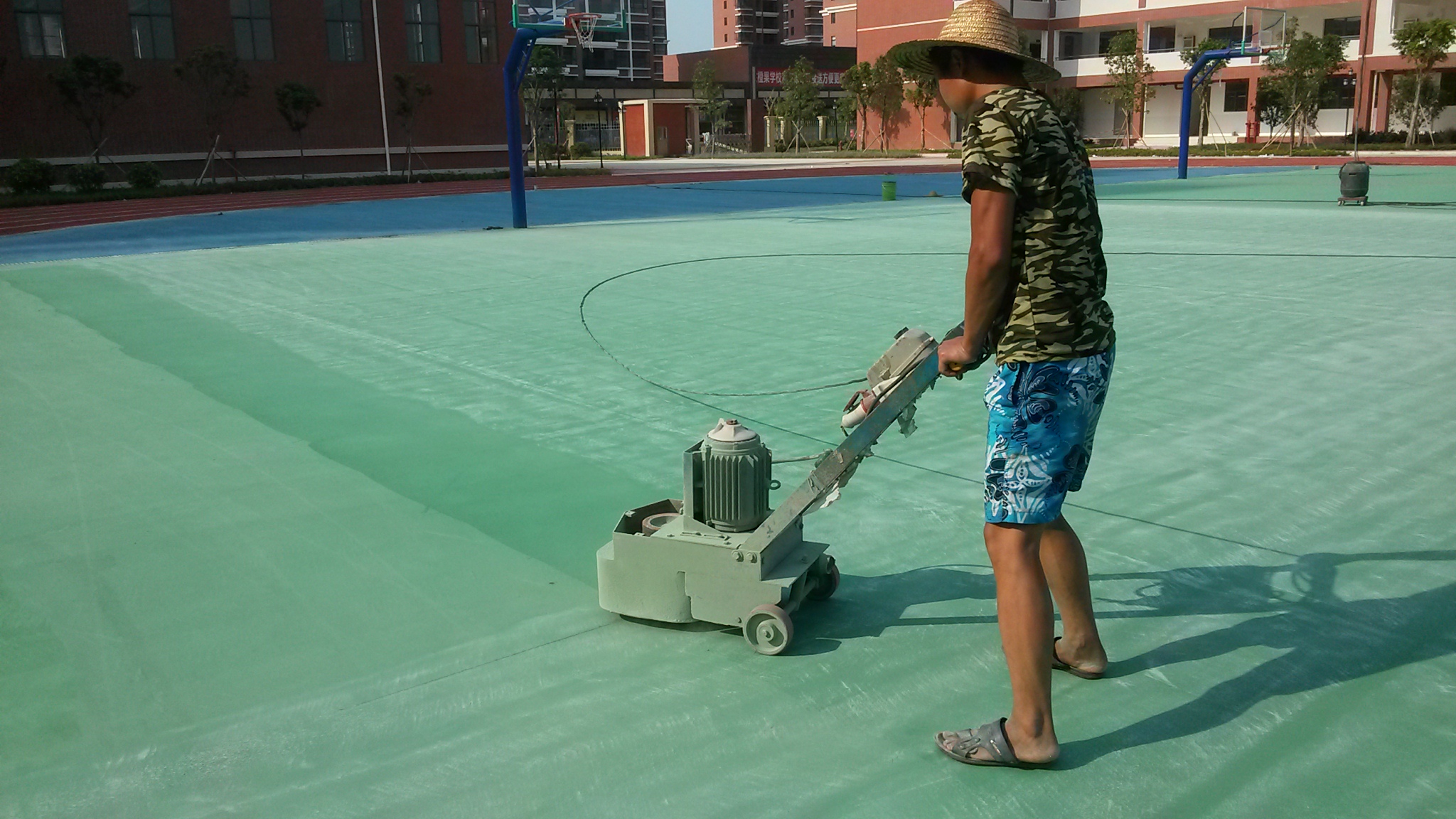 籃球場施工圖片/籃球場施工樣板圖 (2)