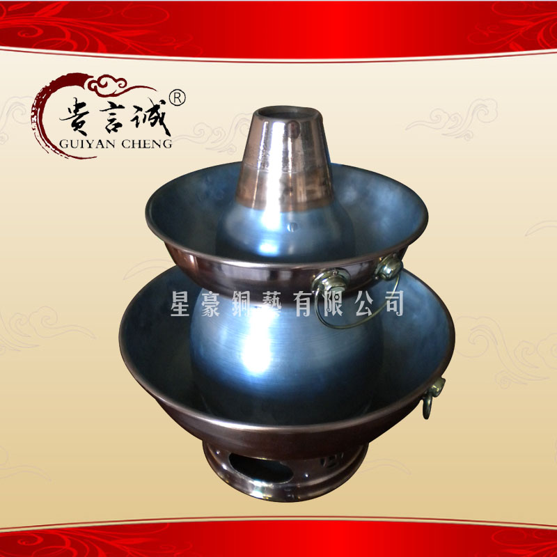 供應(yīng)貴言誠(chéng) 銅火鍋 紫銅加厚老北京火鍋 東來(lái)順火鍋 雙層木炭火鍋
