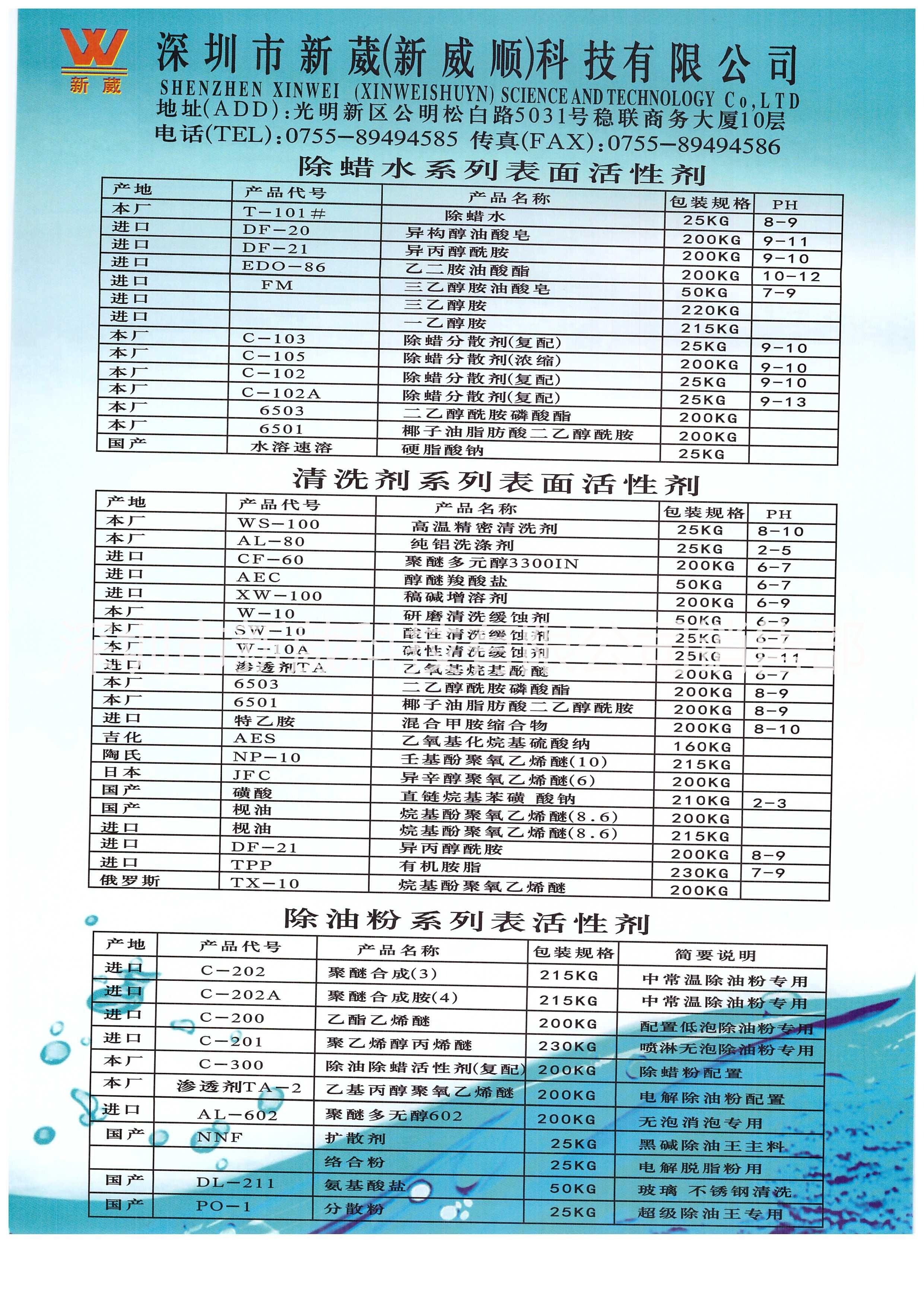 乙基丙醇聚氧乙烯醚渗透剂图片