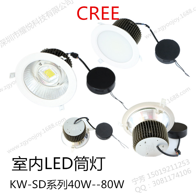 供应100W筒灯 LED筒灯 开孔170mm 15米