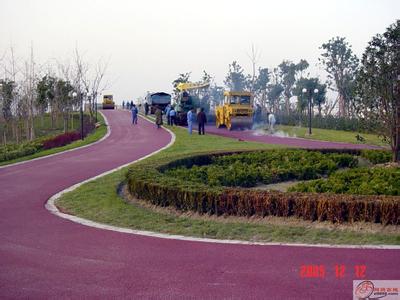 供应用于公园的济南彩色沥青道路铺装彩色沥青道路