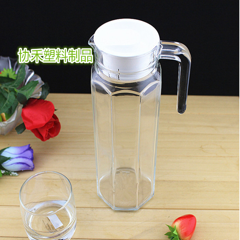 供应600ML塑料PC八角形扎壶冷水壶酒吧调酒器 佛山协锐塑料厂家批发