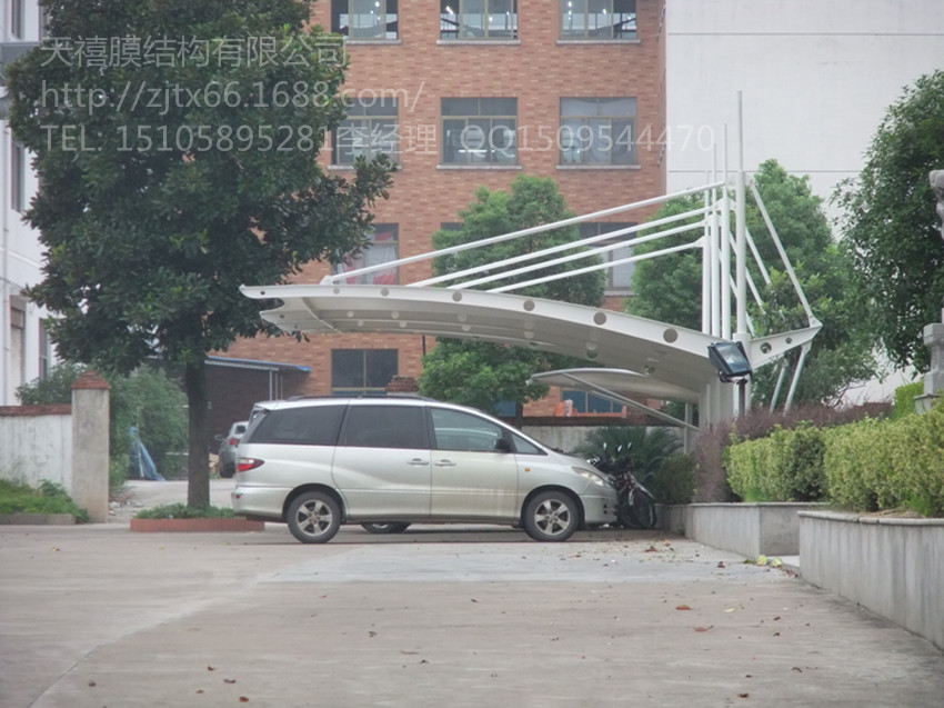 金华膜结构汽车遮阳棚遮雨棚图片