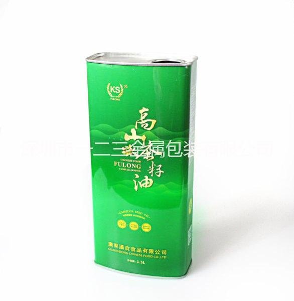 供应1.5L武夷山山茶油罐 茶油铁罐价格 亚麻籽油包装设计图片