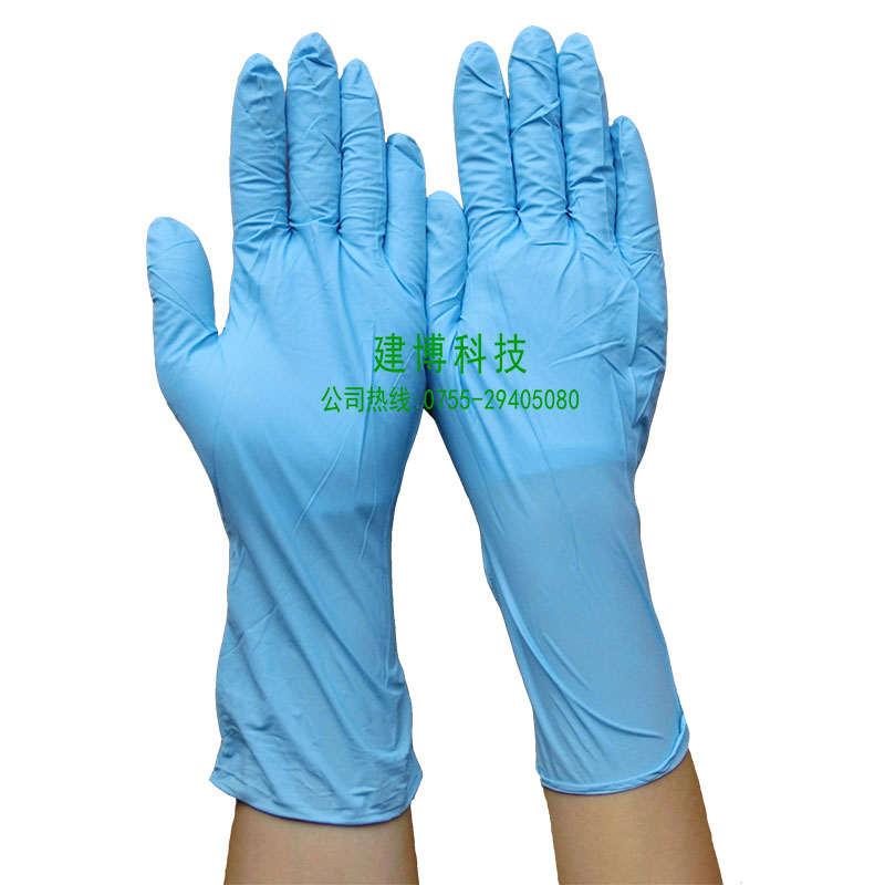 供應(yīng)加長(zhǎng)藍(lán)色丁晴手套橡膠手套