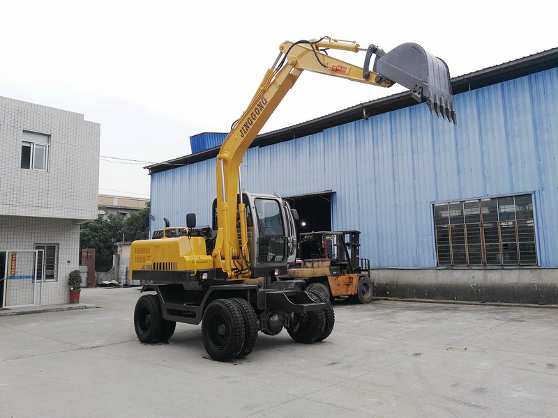 供應(yīng)用于挖掘的勁工100雙油缸輪式挖掘機(jī)