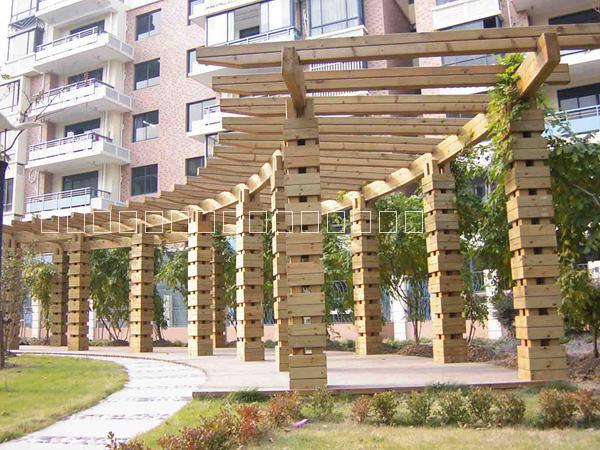 石家莊做仿木花架塑木欄桿仿木涼亭水泥塑山*的廠家就選恒騰園林古建公司