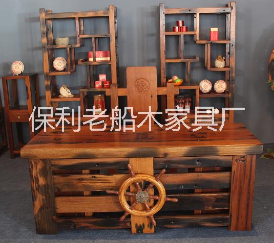 老船木辦公桌圖片/老船木辦公桌樣板圖 (1)
