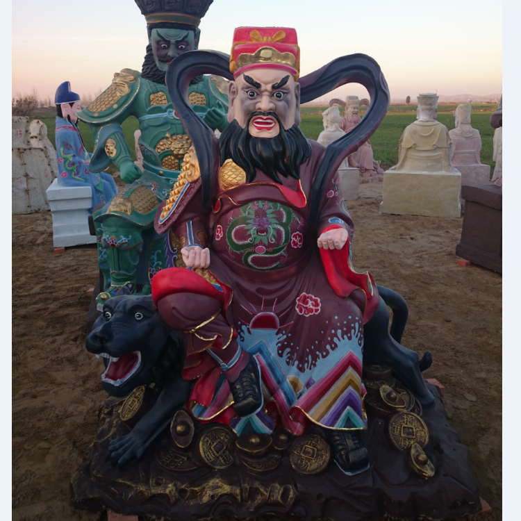 云峰佛像雕塑廠家供應(yīng)騎虎武財神趙公明神像文財神比干范螽道教佛像