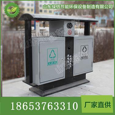 環(huán)保綠色雙分類鋼制戶外垃圾桶圖片/環(huán)保綠色雙分類鋼制戶外垃圾桶樣板圖 (1)