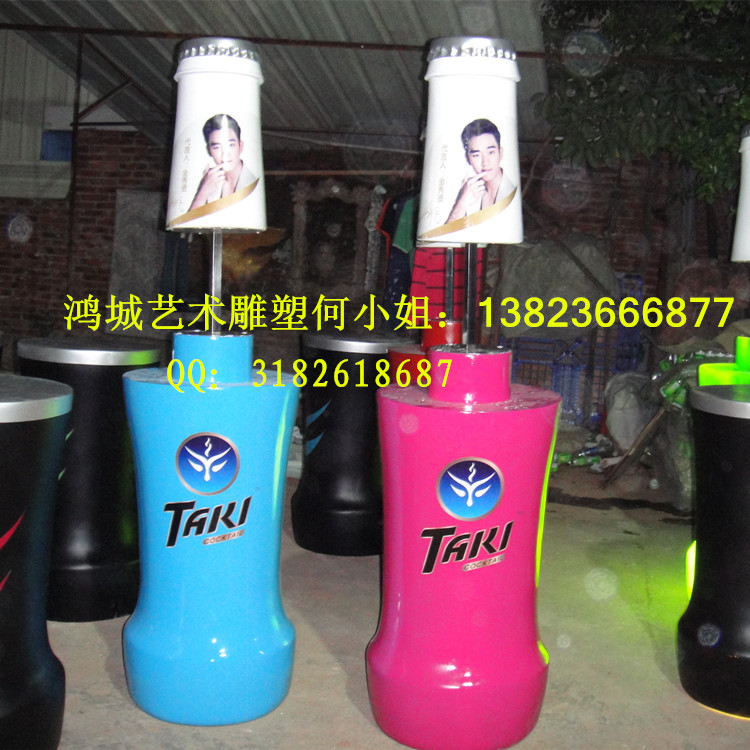 半透光玻璃鋼雞尾酒瓶雕塑圖片/半透光玻璃鋼雞尾酒瓶雕塑樣板圖 (3)