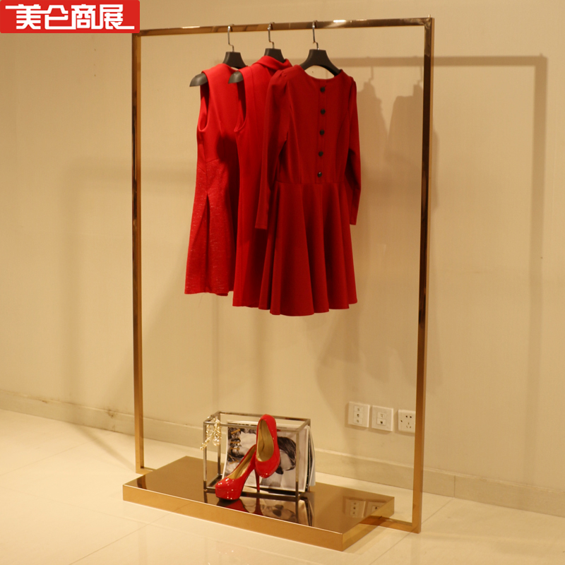 美奂商展玫瑰金服装店展示架欧式不图片