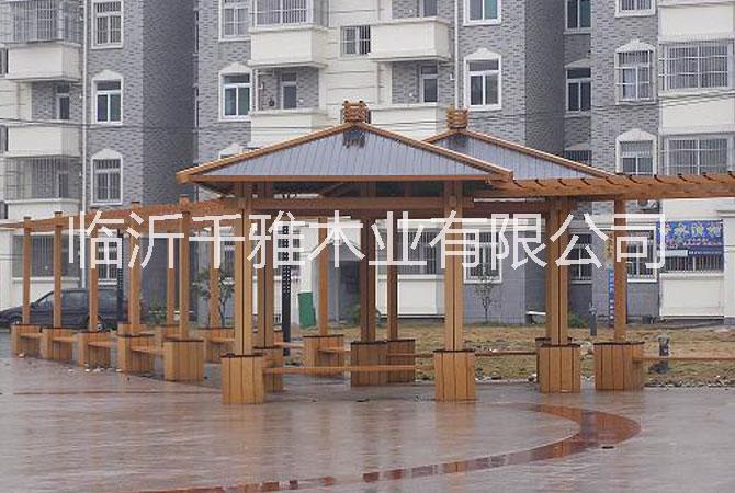 供應(yīng)用于戶外景觀的廠家直銷戶外塑木涼亭子廊架花箱