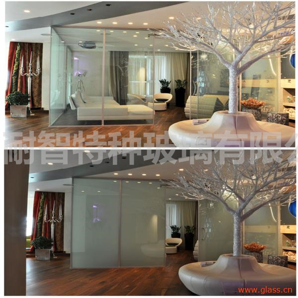 供應特種玻璃電控通電霧化玻璃魔術玻璃