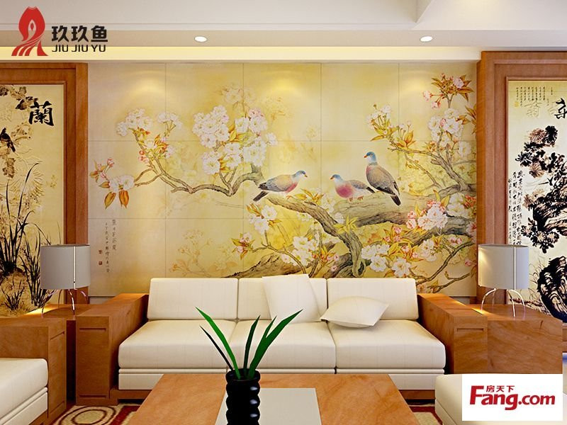 浮雕效果的瓷磚背景墻打印圖片/浮雕效果的瓷磚背景墻打印樣板圖 (4)