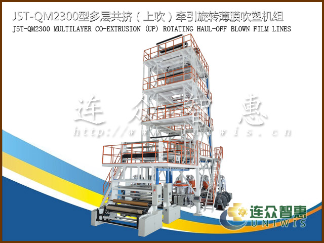 多层共挤上吹牵引旋转薄膜吹膜机组图片
