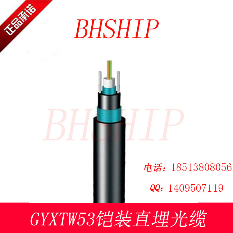 室外單模雙鎧雙護(hù)套GYXTW53單模光纜 束管式8芯光纖光纜