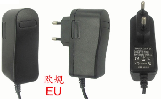 工厂批发插墙式12V1A电源 IC方案电源适配器欧规充电器安防监控电源12W电源