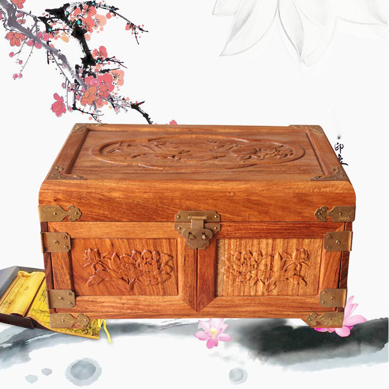 非洲花梨盒雕花首飾盒微小家具
