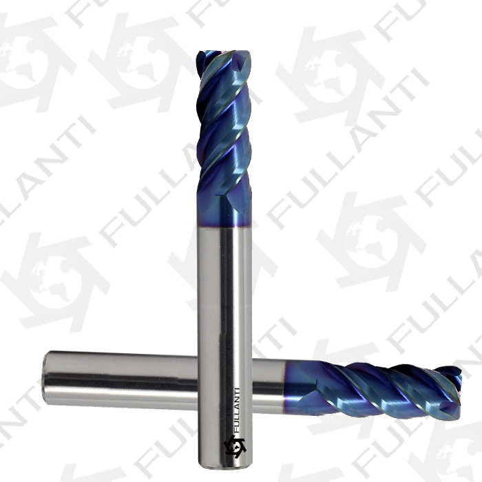鎢鋼銑刀 長(zhǎng)安鎢鋼銑刀合金銑刀廠價(jià)批發(fā)富蘭地高速高硬度藍(lán)鉆涂層4刃立銑刀