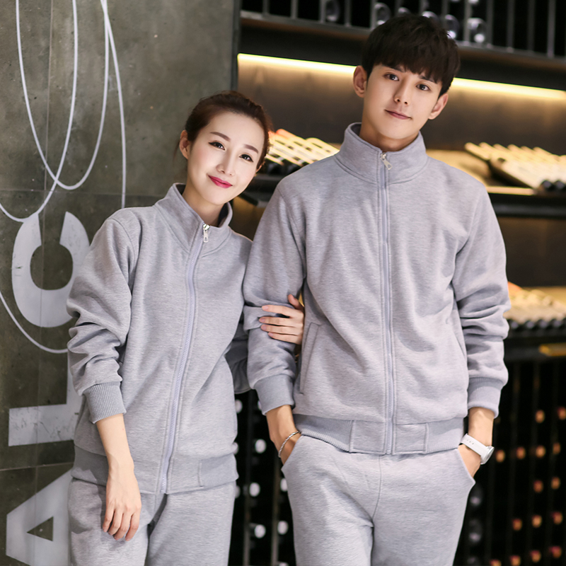 新款春秋冬裝加厚 羊羔絨純色立領(lǐng)拉鏈衛(wèi)衣外套時(shí)尚韓版休閑男女定制