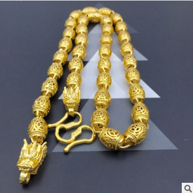 廠家直銷厚金項(xiàng)鏈 越南沙金男項(xiàng)鏈厚金首飾*二珠項(xiàng)鏈 一件代發(fā)