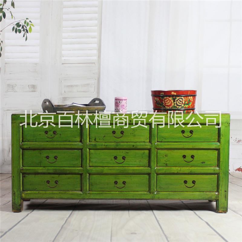 綠色做舊老松木9斗柜實(shí)木 抽屜柜圖片/綠色做舊老松木9斗柜實(shí)木 抽屜柜樣板圖 (2)