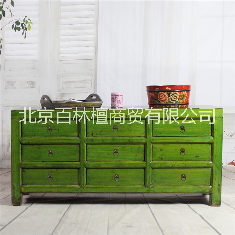 綠色做舊老松木9斗柜實(shí)木 抽屜柜圖片/綠色做舊老松木9斗柜實(shí)木 抽屜柜樣板圖 (1)