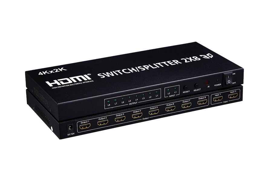 2分8 HDMI 4K切换分配器图片