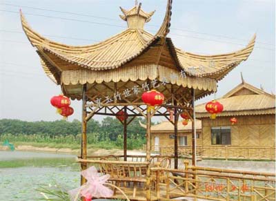 玉竹世家專業(yè)竹亭竹長廊竹門樓施工