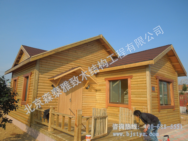 森泰雅致專(zhuān)業(yè)小木屋 木別墅施工圖片