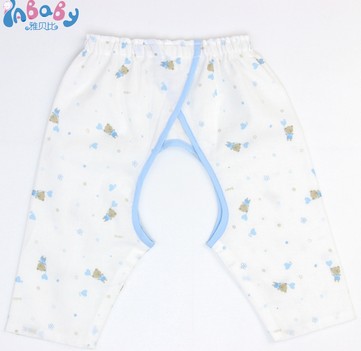 保暖透氣新生兒純棉紗布嬰兒開襠褲圖片