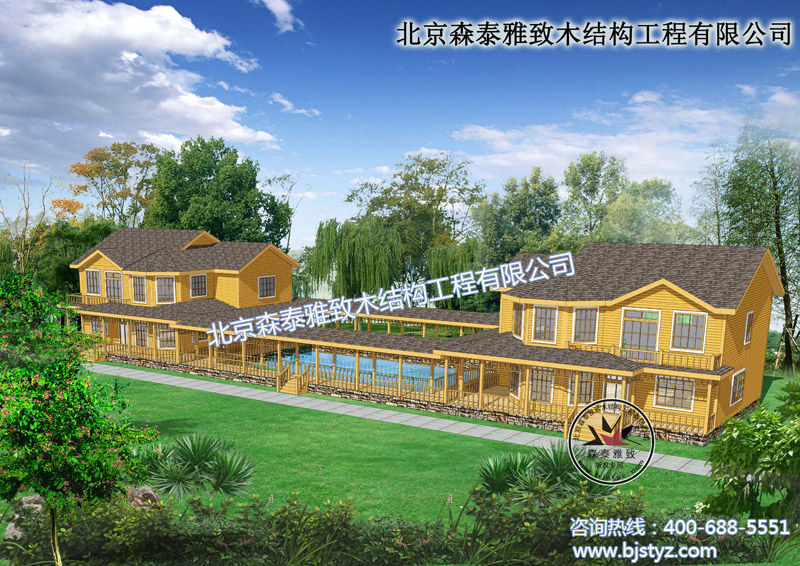 森泰雅致木屋木別墅木樓專業(yè)施工圖片