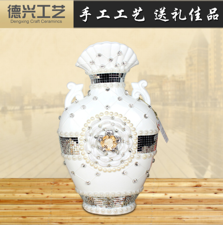 創(chuàng)意個(gè)性陶瓷藝術(shù)陶瓷花瓶家具辦公室電視展示柜 陶瓷工藝品