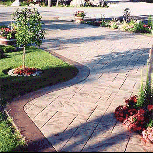 彩色壓模地坪的工藝流程圖片