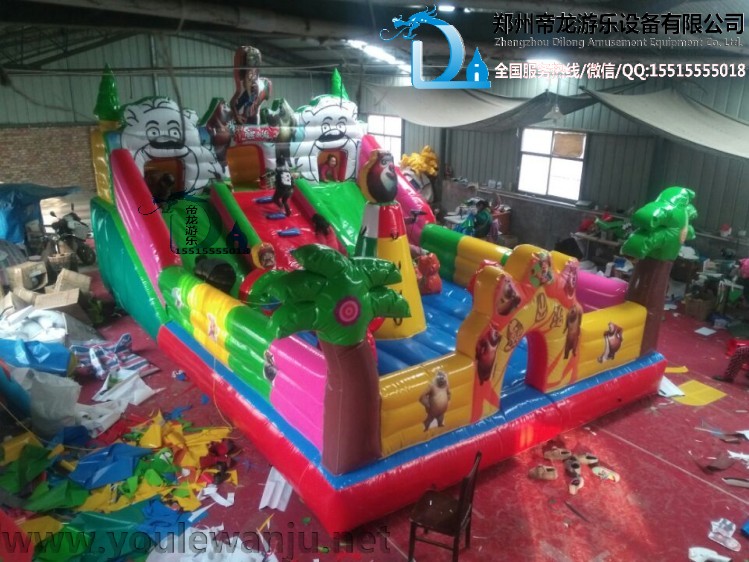鄭州帝龍定做各種規(guī)格充氣蹦蹦床_充氣城堡_充氣滑梯_兒童充氣玩具，質(zhì)量好價(jià)格低