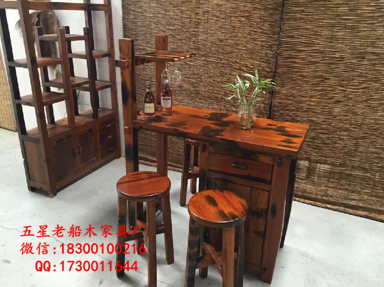 老船木吧臺圖片/老船木吧臺樣板圖 (3)