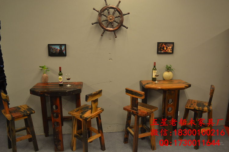 老船木吧臺圖片/老船木吧臺樣板圖 (2)