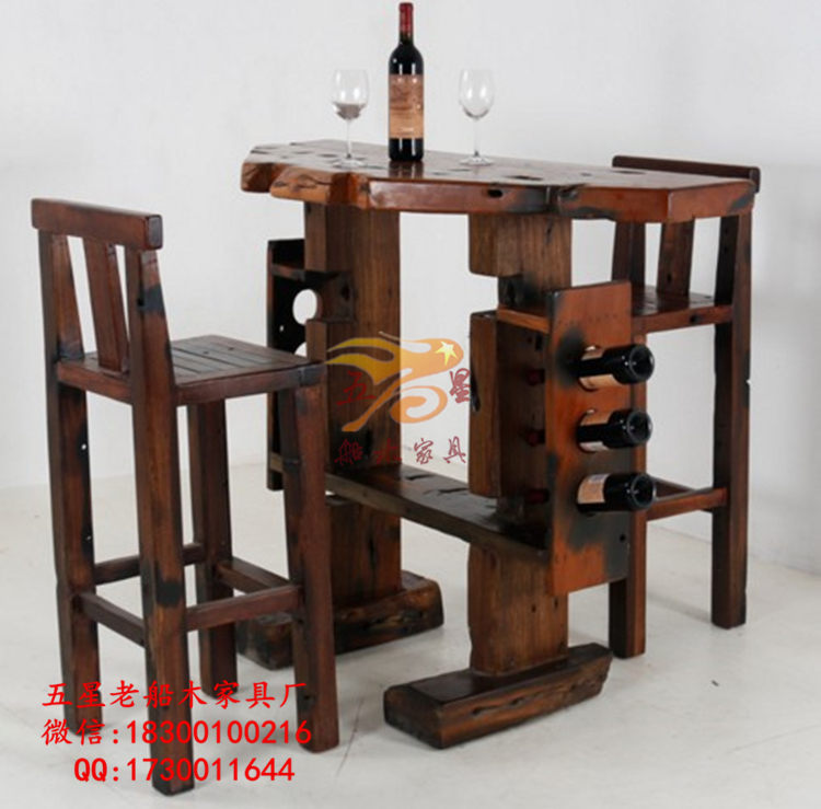 老船木吧臺圖片/老船木吧臺樣板圖 (4)