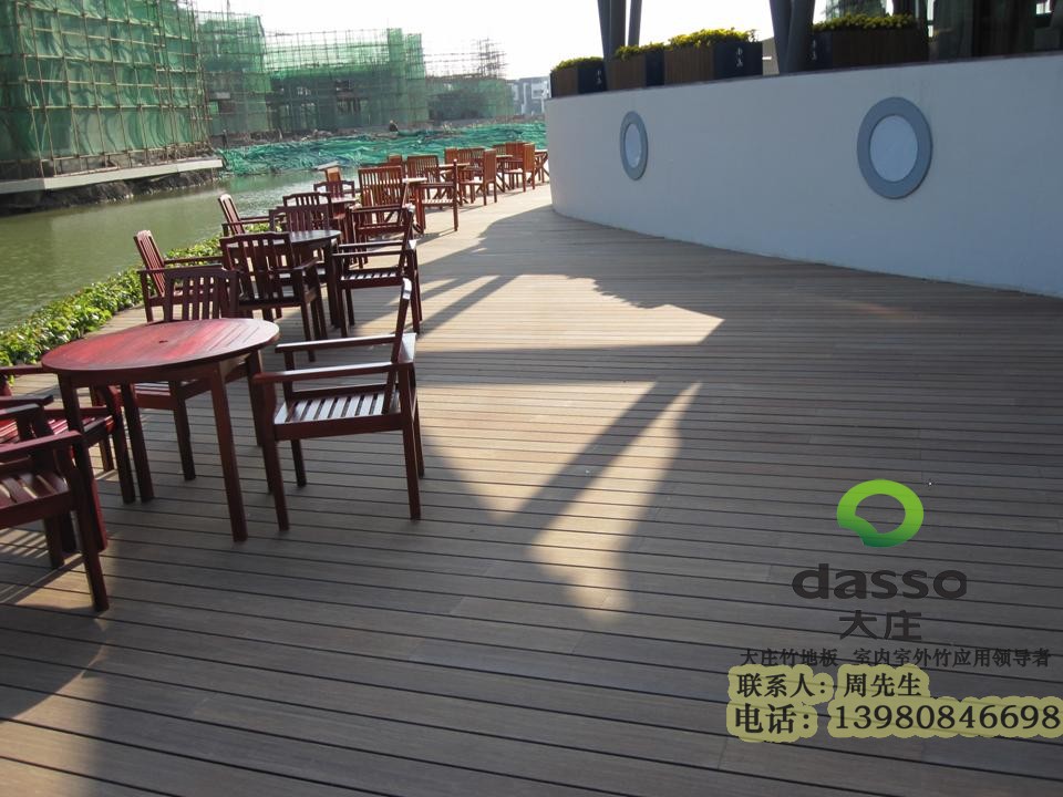 走廊竹木地板，竹木亭子，竹木地板圖片