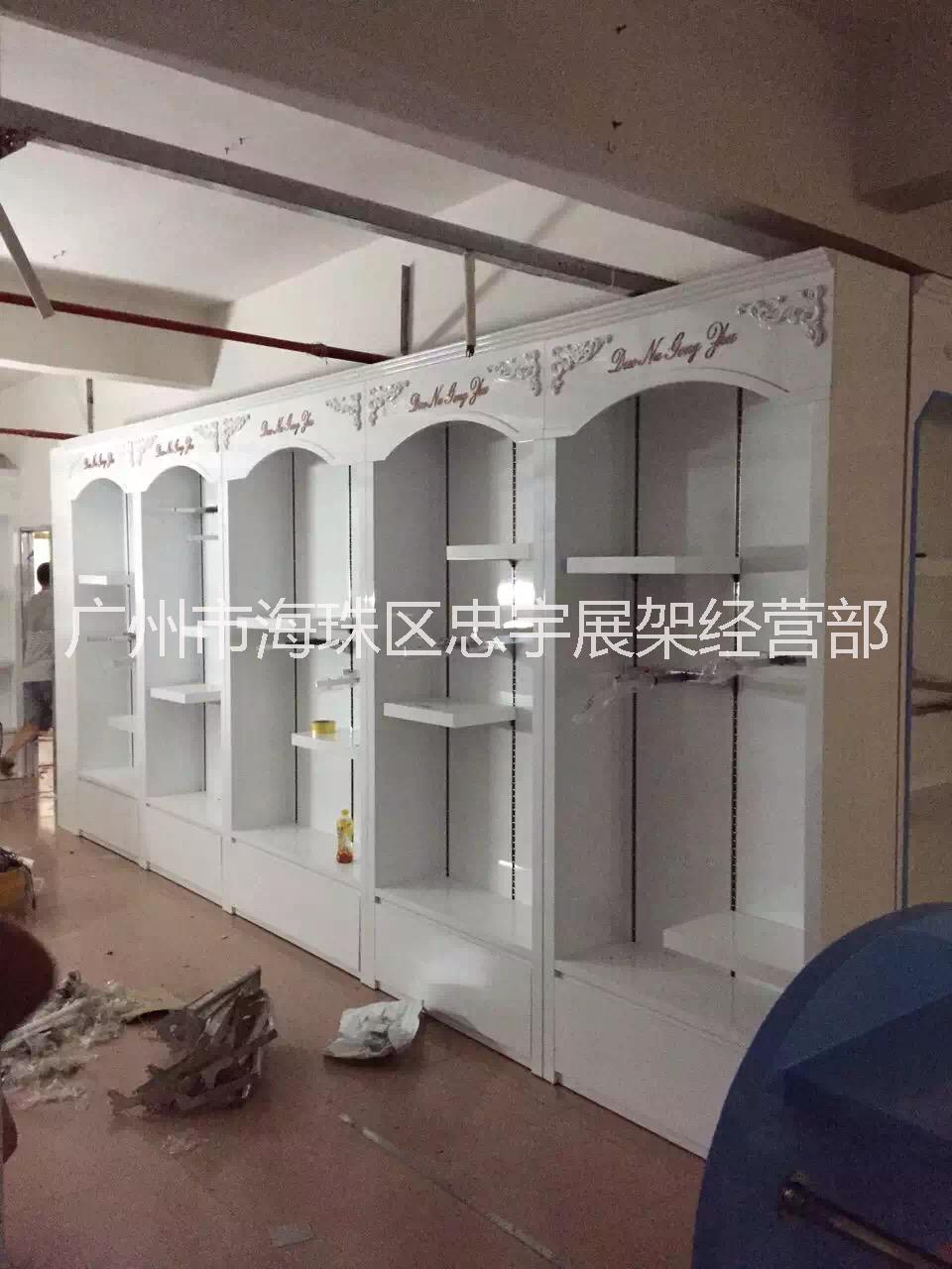 烤漆木柜展柜化妝品柜母嬰用品柜廣州烤漆木柜工廠特做展柜汽車(chē)用品柜服裝展架