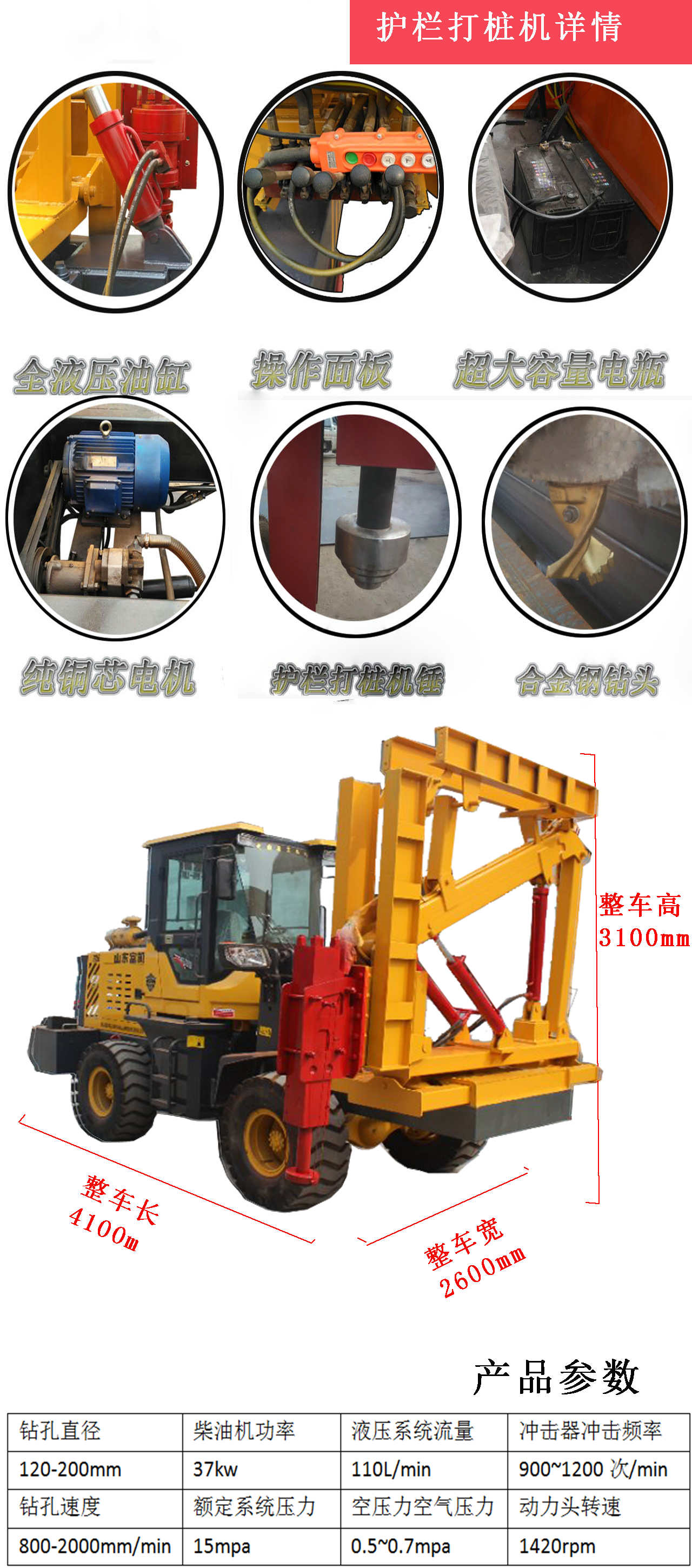 便攜式打樁機 沖擊鉆打樁機 小型護欄鉆孔機*惠 可定制