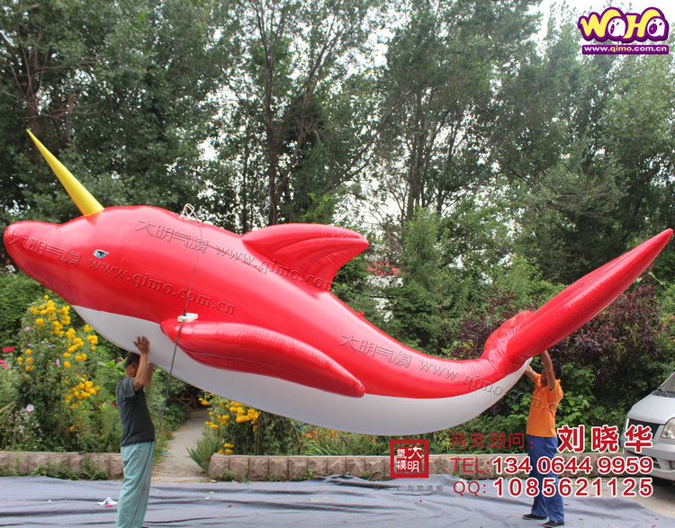 大明訂制充氣仿真美陳吊掛大型6m大魚海棠裝飾吊頂景觀布置氣模