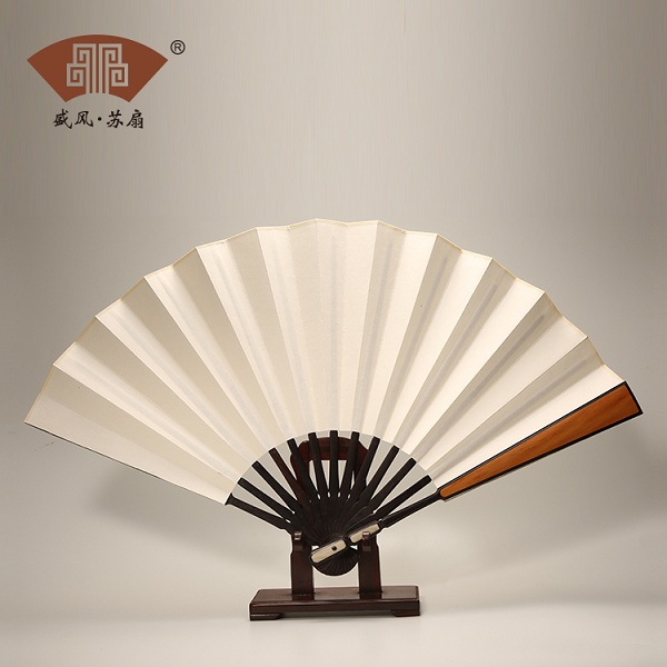 中式紫光檀鑲嵌折扇手工扇子