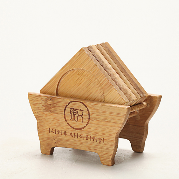 福建托盤茶杯供應商 批發(fā)杯墊 工藝品日式竹木圓杯墊木質(zhì)圓托盤茶杯隔熱墊廠家