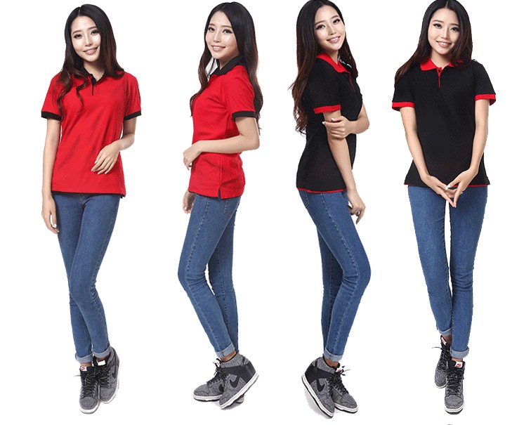 純棉翻領(lǐng)T恤工作服定制班服廣告文圖片