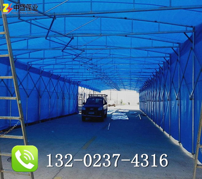 推拉蓬活動輪雨棚大型倉庫篷車棚圖片/推拉蓬活動輪雨棚大型倉庫篷車棚樣板圖 (2)