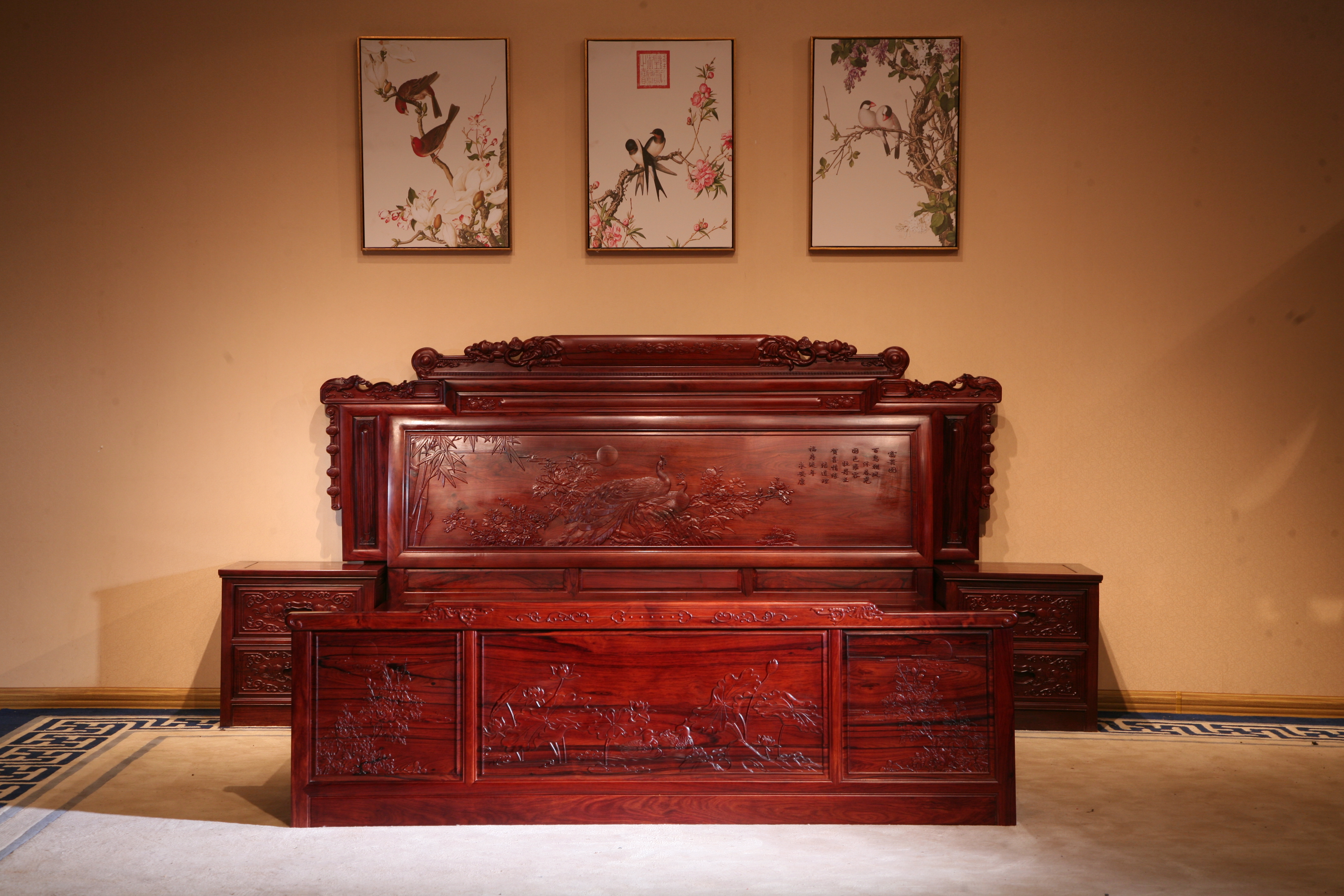 廠家直銷紅木家具紅木大床大紅酸枝財(cái)源大床大紅酸枝大床實(shí)木大床三件套