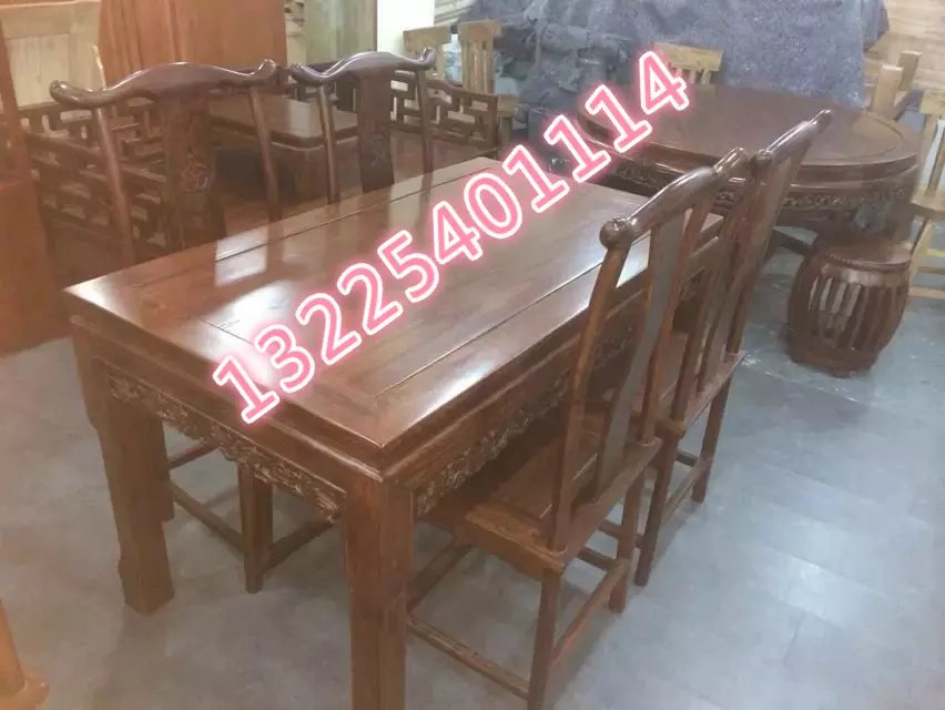 老榆木餐桌圖片